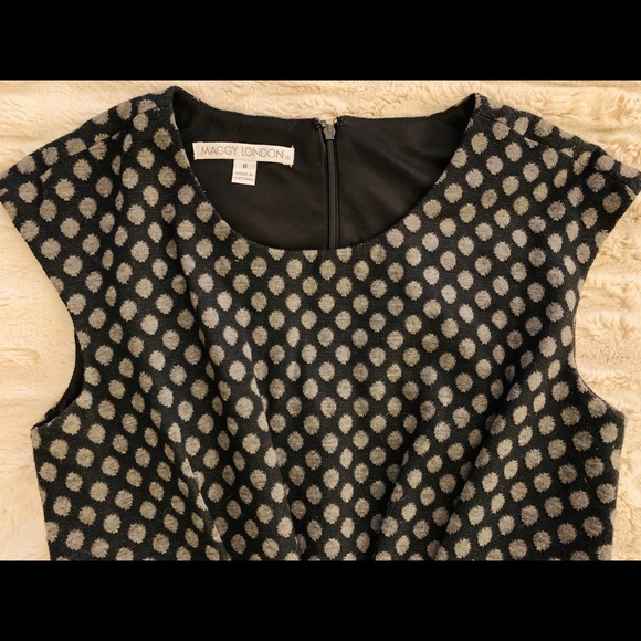 Maggy London Cap Sleeve Fit/Flare Polka Dots - Picture 4 of 8